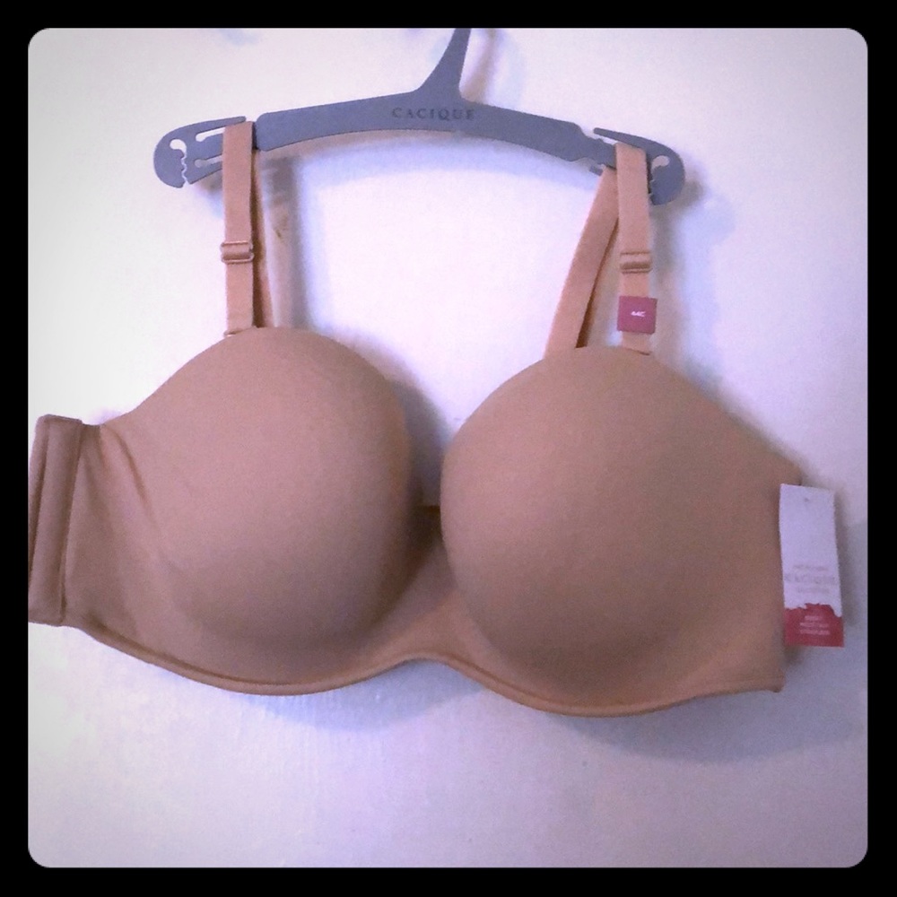 Cacique Tan Multi strapless Plunge Bra